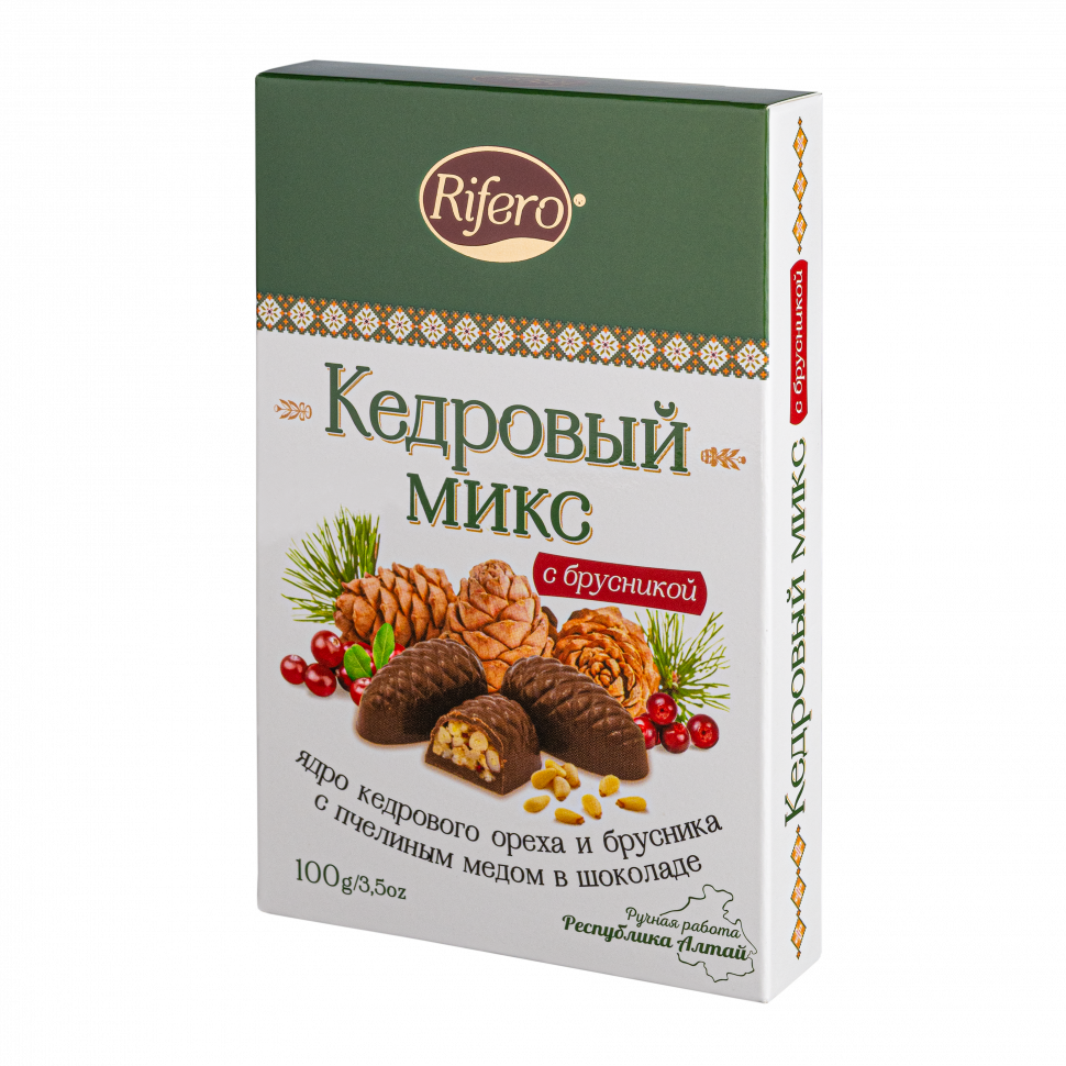  Риф и ко Конфеты "Кедровый микс БРУСНИКА" 100г    в Рославле
