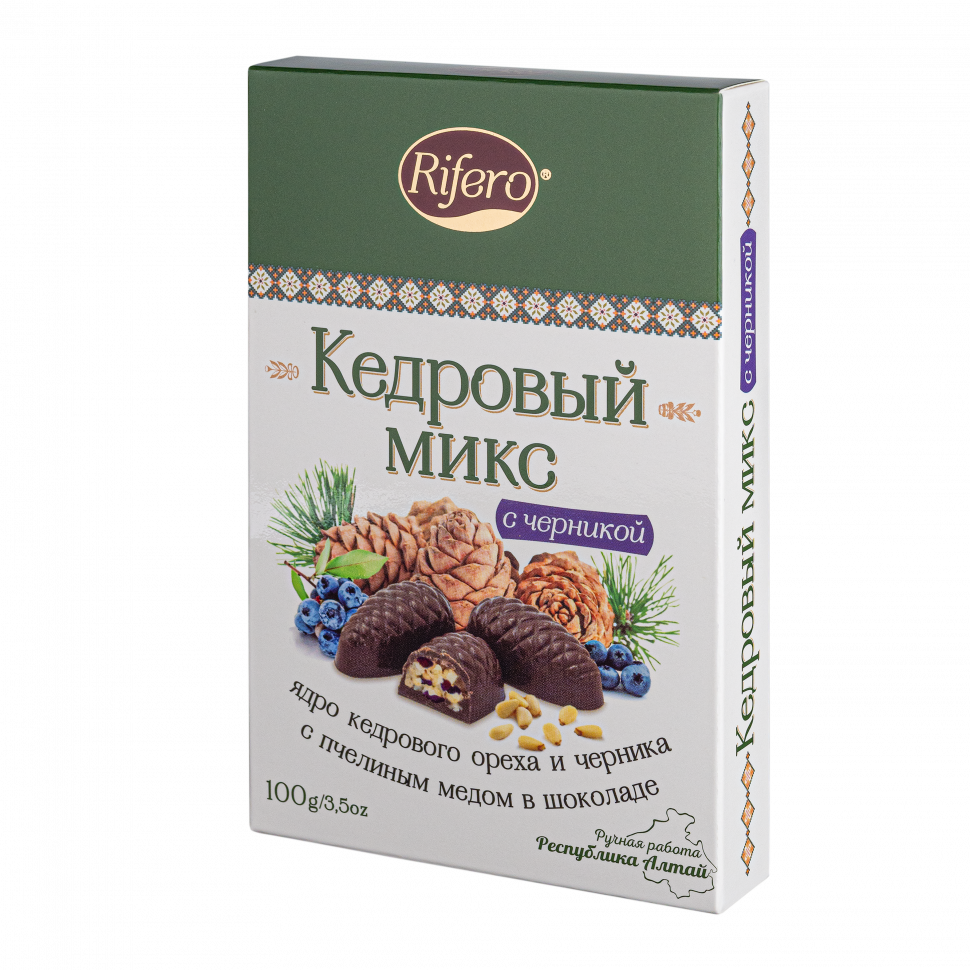  Риф и ко Конфеты "Кедровый микс ЧЕРНИКА" 100г       в Рославле
