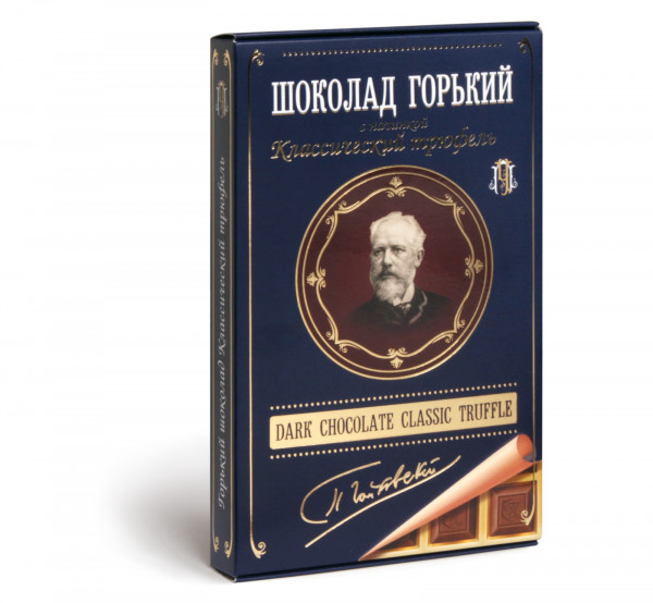 №1 Фабрика Томер  Горький шоколад ТРЮФЕЛЬ классический (Чайковский), 112г в Рославле