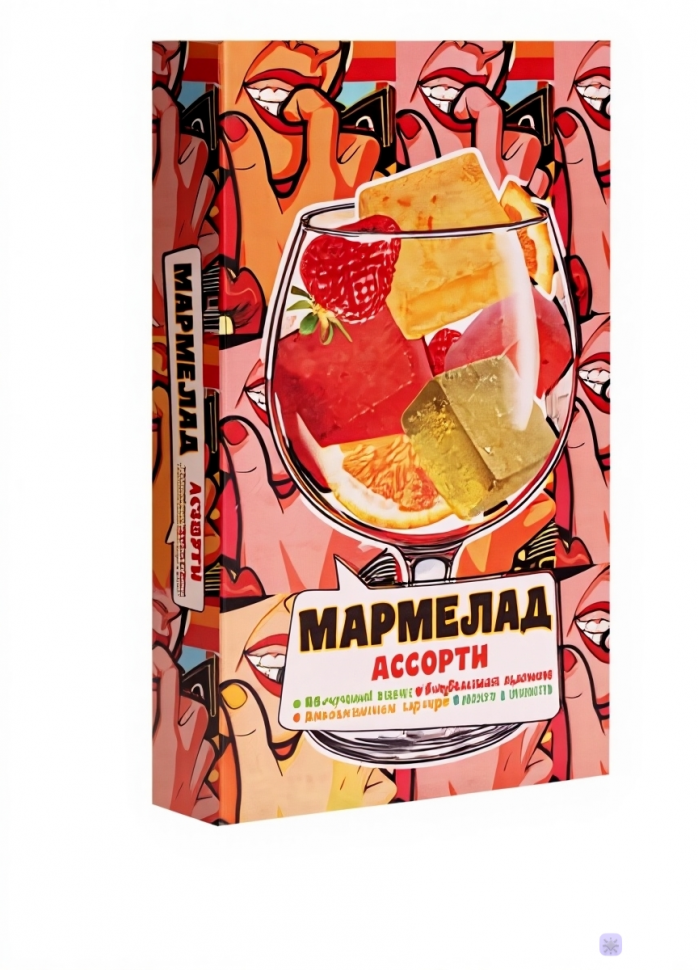 Мармелад АлкоАссорти(яблочный виски, клубничный просекко, апельсиновый вермут, лайм текила) 110г в Рославле