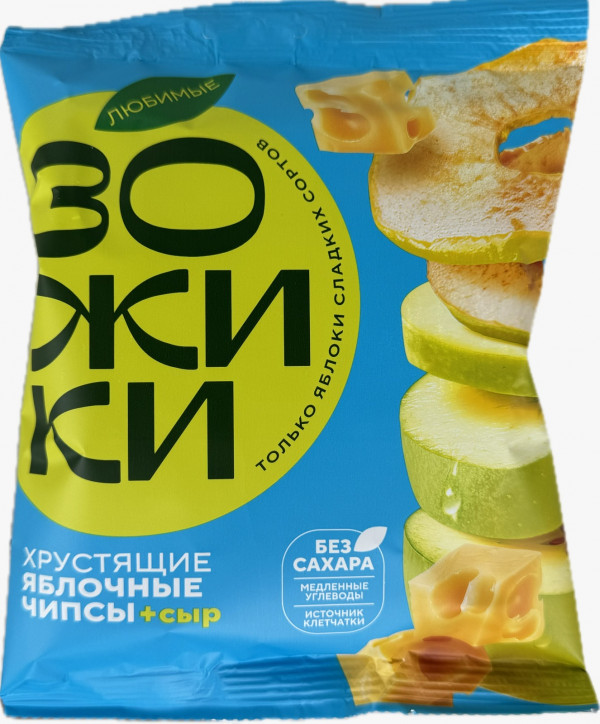 №1 Зожики Яблочные чипсы с сыром, 25г  в Рославле