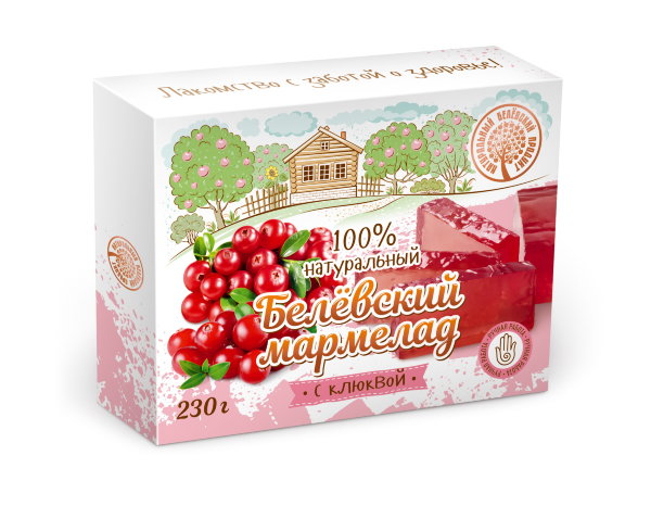 №2 Мармелад белевский "Клюква" 230г в Рославле
