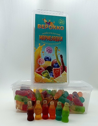 №2 Жевательный мармелад Бутылочки, 250г      в Рославле